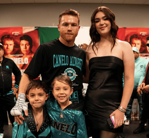 Canelo Alvarez with his family.