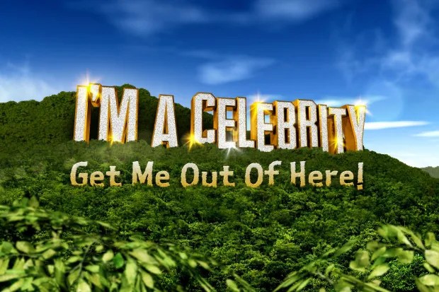 I'm A Celebrity...Get Me Out Of Here! logo on a jungle hill.