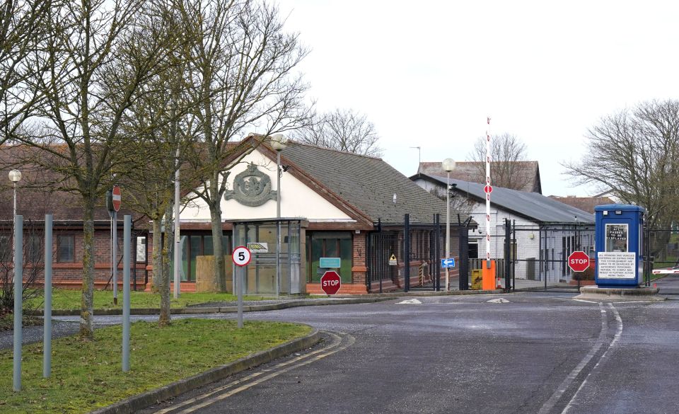 Entrance to Manston immigration processing center.