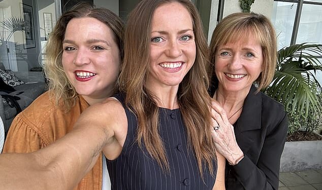 Erin Sullivan-Wagner, 66, (right) was diagnosed with anal cancer in 2008 when she was 48 years old. She is pictured with her two daughters