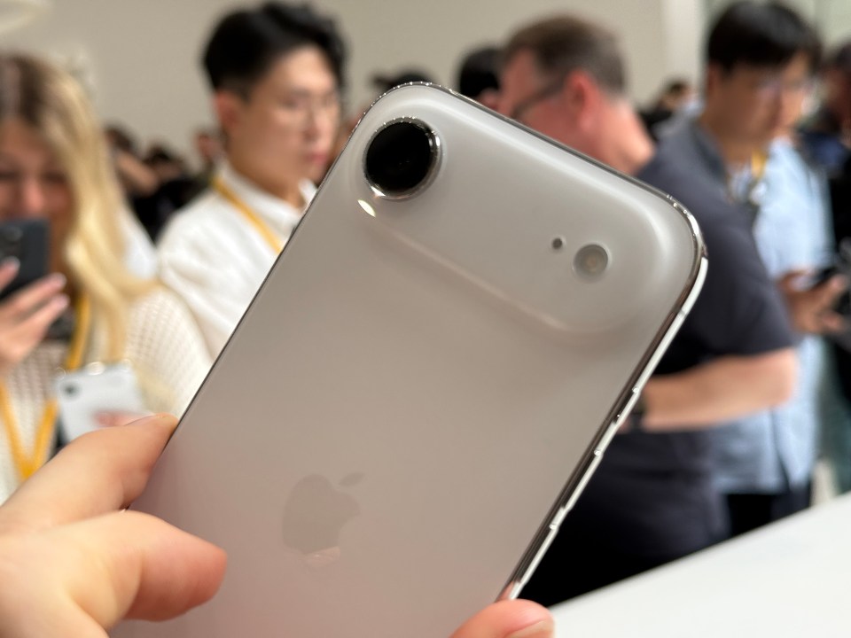 Close-up of a white iPhone.