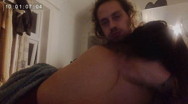 Intimate scenes of Juliana with Greliak, boasting of attacking her while unconscious, as shown in The Secret Footage documentary