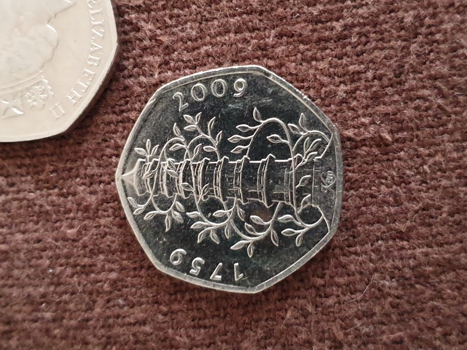 Rare 2009 Kew Gardens 50 pence coin.