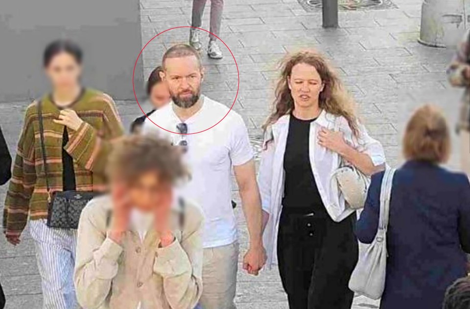 Jan Marsalek with newly transplanted hair and Tatiana Spiridonova holding hands in Moscow.
