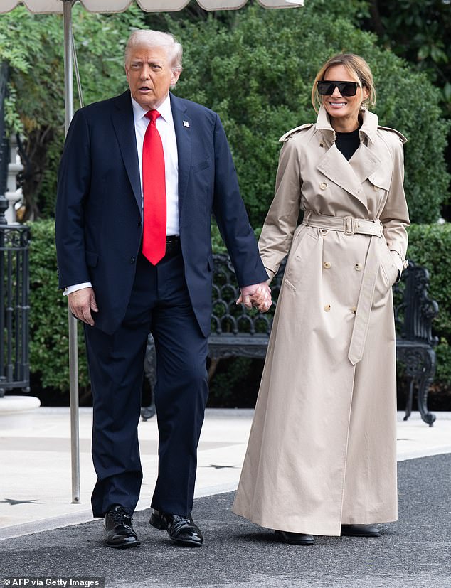 Melania and the president left the White House for the United Kingdom on Tuesday