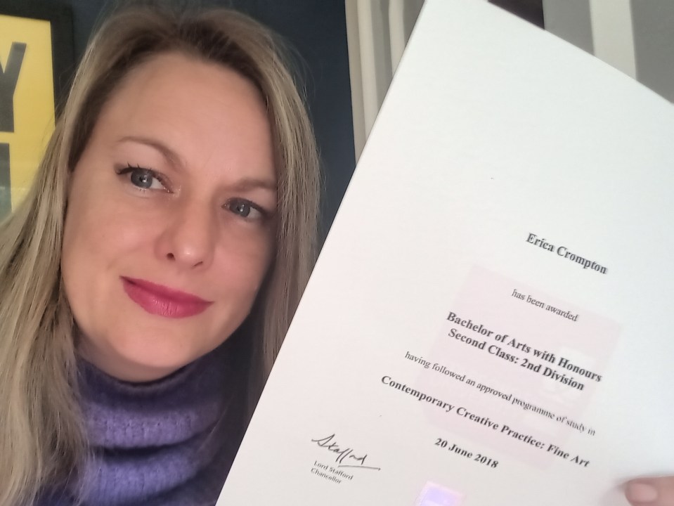erica crompton has been awarded a bachelor of arts with honours