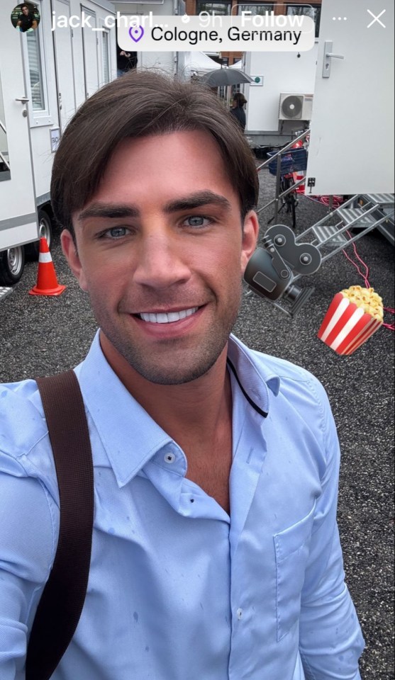 Selfie of a man in Cologne, Germany, on a film set.