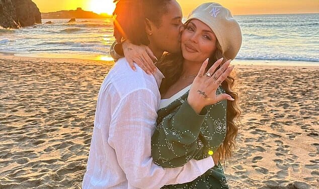 Jesy Nelson has revealed she has got engaged to her boyfriend Zion Foster four months after welcoming her twins