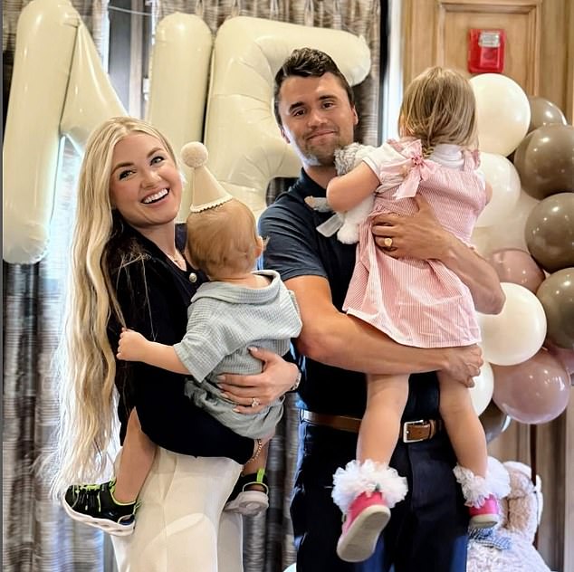 Kirk (pictured with his family) was a co-founder of the political nonprofit Turning Point USA