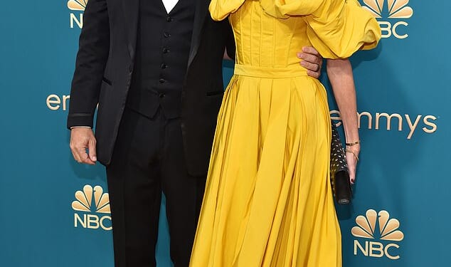 Panic gripped the set of Jimmy Kimmel Live! on Tuesday as staff admitted they had no idea what the host would say on his dramatic return to air - and threatened to walk out if he apologized. Kimmel is pictured with wife Molly Mcnearney