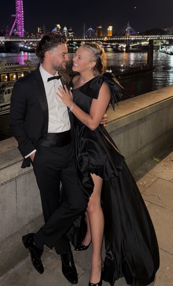Jojo Siwa and Chris Hughes at a wedding in London.