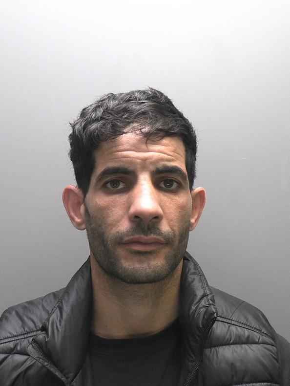 Mugshot of Oussama Fadage, one of three Algerian asylum seekers who stole valuables.