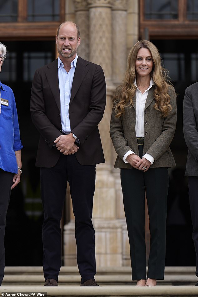 The Princess of Wales joined her husband Prince William to visit the Natural History Museum in London today as they returned to duties after their summer break