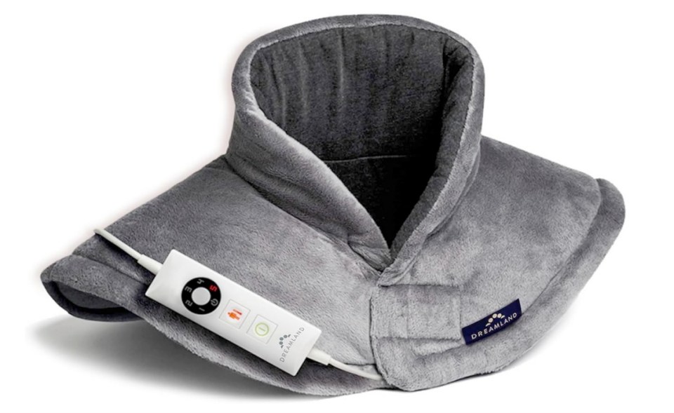 Keep warm at home with Amazon's nifty gadget that costs just 1p to run - and you don't even need to turn heating on - , Dreamland Revive Me  Neck & Shoulder Heat Pad, Grey, Fast Heat-up, 3-Hour Adjustable Temperature, Auto Safety Shut-Off, Machine Washable, Specifically for Neck & Shoulder, Size Adjustable, 47 x 52cm £39.99, Credit: Amazon