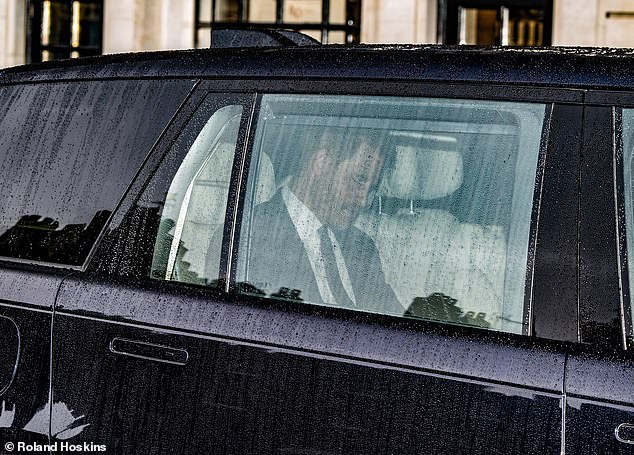 The extraordinary development comes after Harry spent 50 minutes with King Charles at Clarence House earlier this month, their first face-to-face meeting in 18 months. Pictured: Harry leaving the meeting