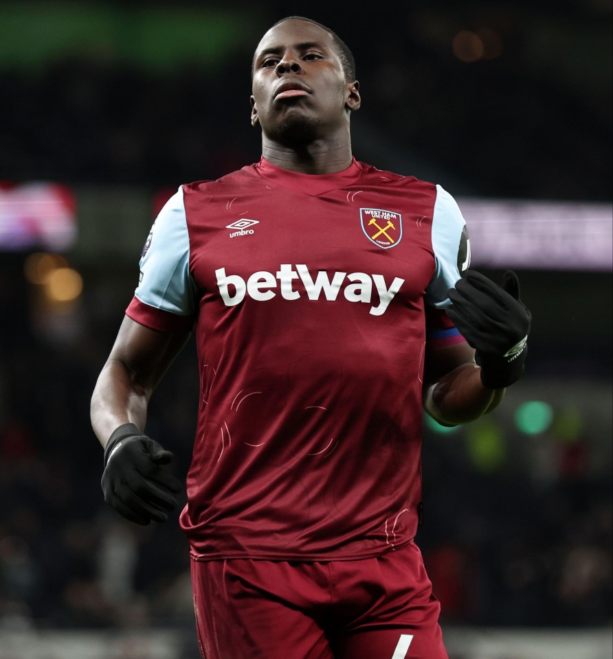 Kurt Zouma of West Ham United during a Premier League match.