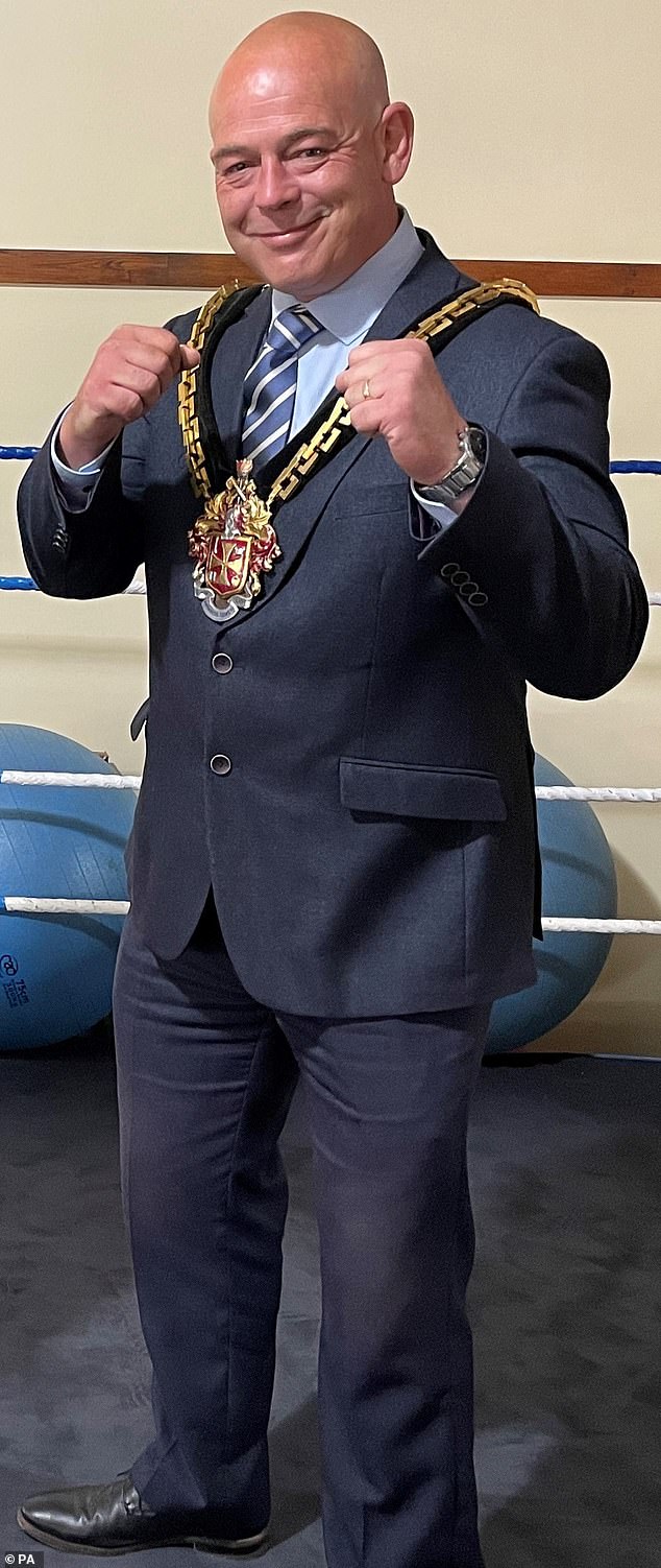 Greg Brackenridge (pictured, as Mayor of Wolverhampton, visiting a local boxing club in 2021), 54, who sits as an independent on Wolverhampton City Council, repeatedly told coworkers and voters he served in 45 Commando
