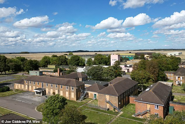 Luke Pollard, a defence minister, suggested that RAF Scampton, pictured, the base from which the Dambusters mission was launched in World War II, was a possibility for housing migrants
