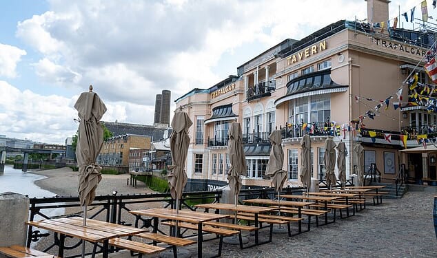 Greenwich Council had claimed The Trafalgar Tavern's tables on the Thames Path were 'visual clutter' after it had received complaints and had moved to have them removed