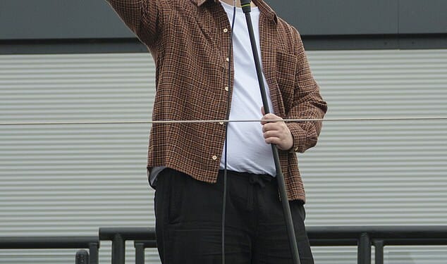 Lewis Capaldi, 28, shocked supermarket shoppers with an impromptu and foul-mouthed perfomance on roof of an Aldi store in Nottingham on Friday