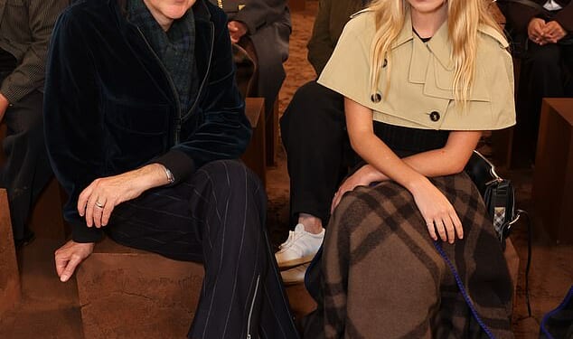 Catwalk duties took a backseat as Lila Moss let her hair down at London Fashion Week on Monday evening - beneath the watchful eye of her father, Jefferson Hack