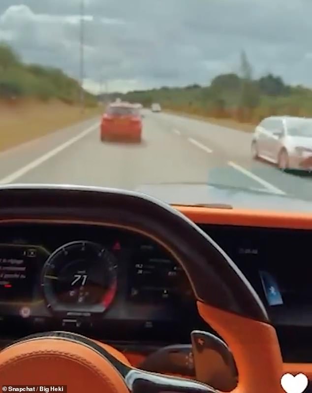 In the clip, Hugo Ekitike, 23, who only joined the Premier League club this summer, can be seen showing off the sports car's orange and black dashboard