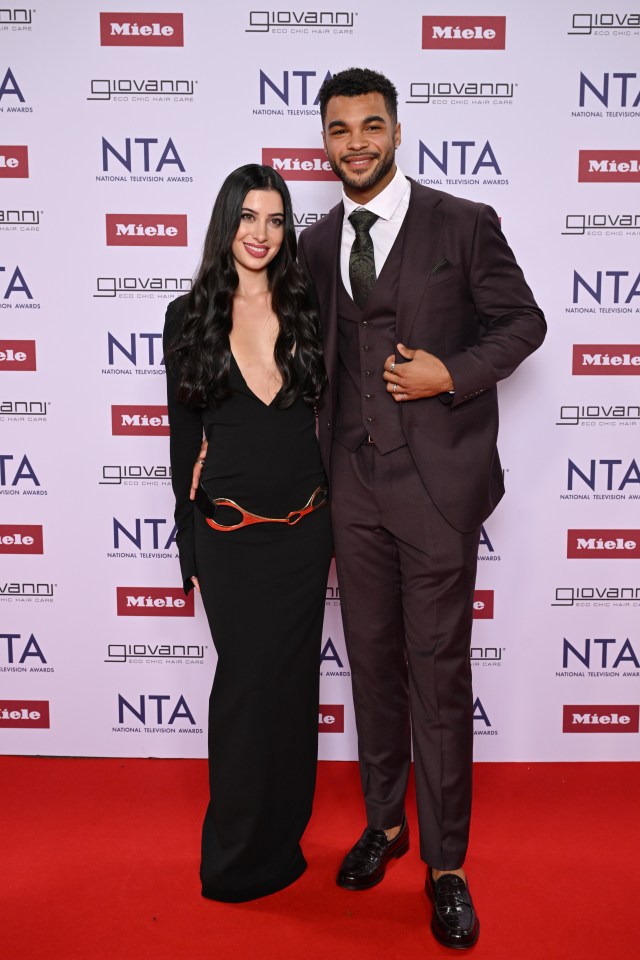 Yasmin Pettet and Jamie Rhodes at the National Television Awards.