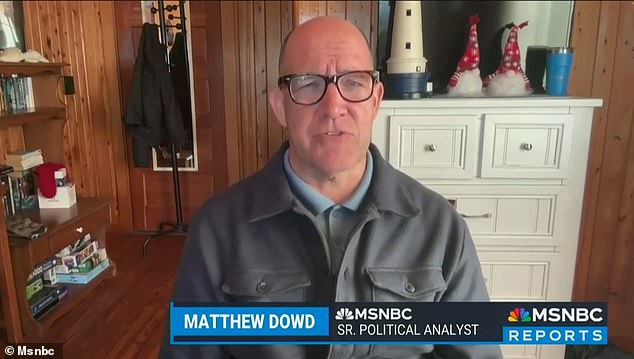 Her guest, political analyst Matthew Dowd (pictured), went further ¿ theorizing that rednecks on the right might have shot Kirk by accident