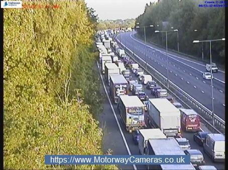 Motorway traffic jam.