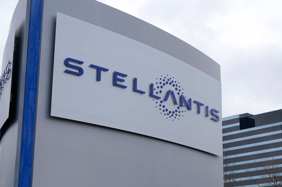 The Stellantis sign outside the Chrysler Technology Center.