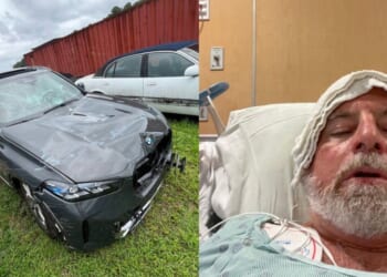 Jeff Geraci of Virginia Beach, Virginia, had a heart attack on the way back from the gym in August 2025 and thanked God that he crashed right next to a cardiologist's office.