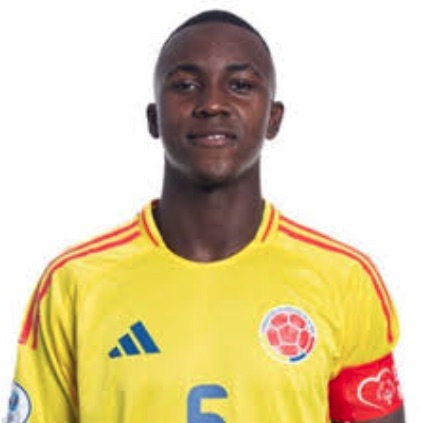 Portrait of a male soccer player in a yellow jersey.