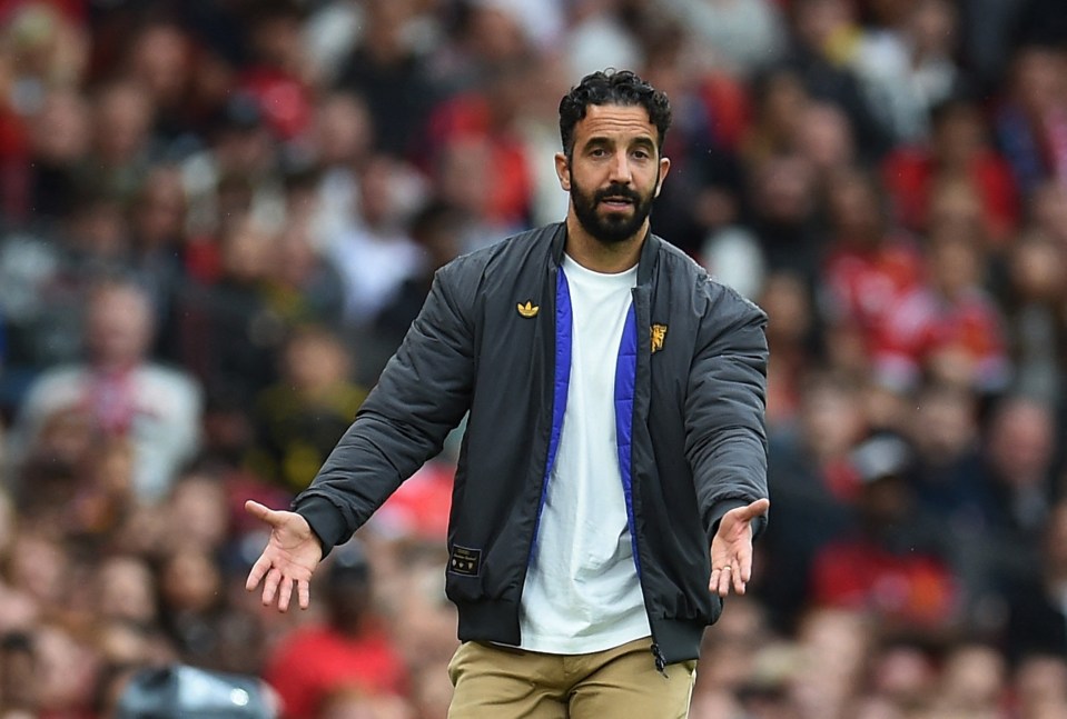 Ruben Amorim, Manchester United manager, at Old Trafford.