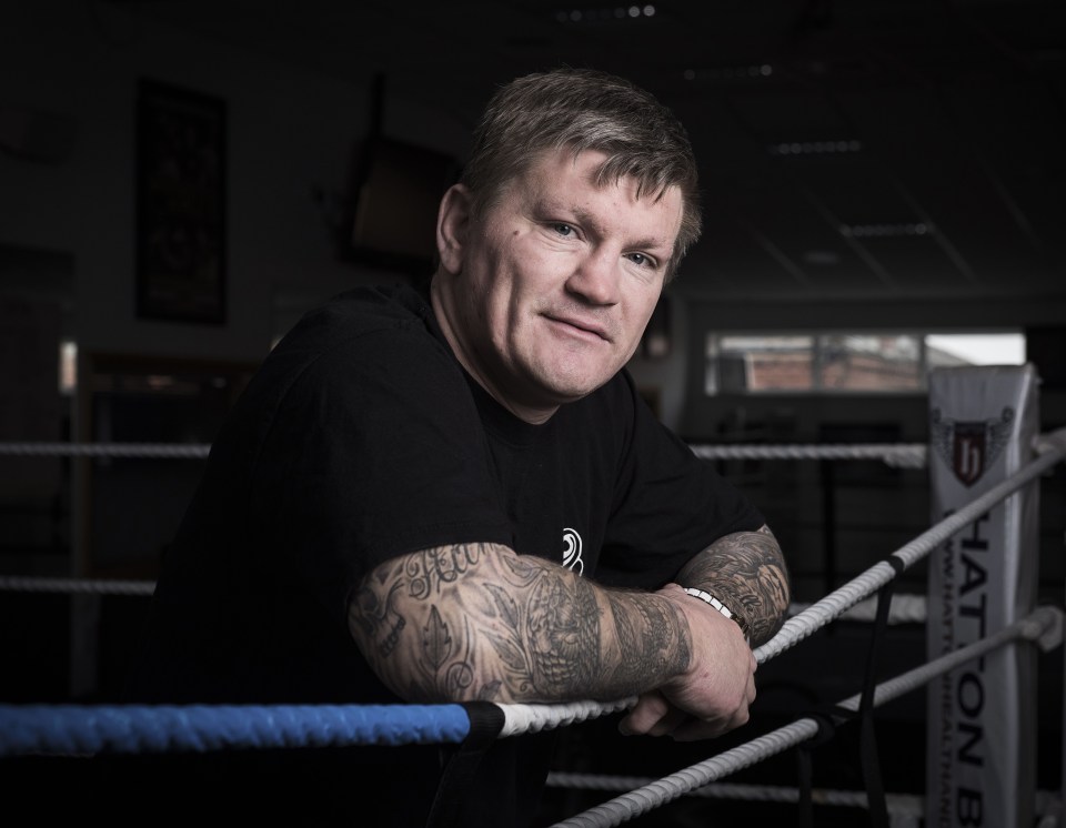 Ricky Hatton at his gym in Hyde, Manchester.