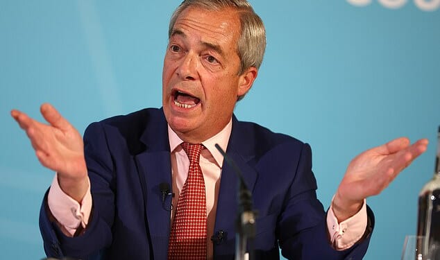 Although Reform would be slightly short of an overall majority with 311 MPs, that would almost certainly see Mr Farage become PM