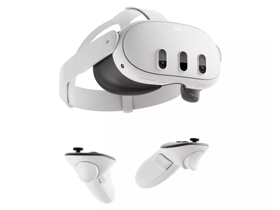 VR headset and controllers.