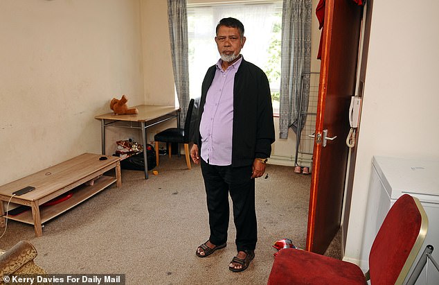Bangladeshi father-of-nine Shahidul Haque, 59, moved into the single-room flat in David Smith Court, Reading, Berkshire, a complex reserved for residents over the age of 55, last July