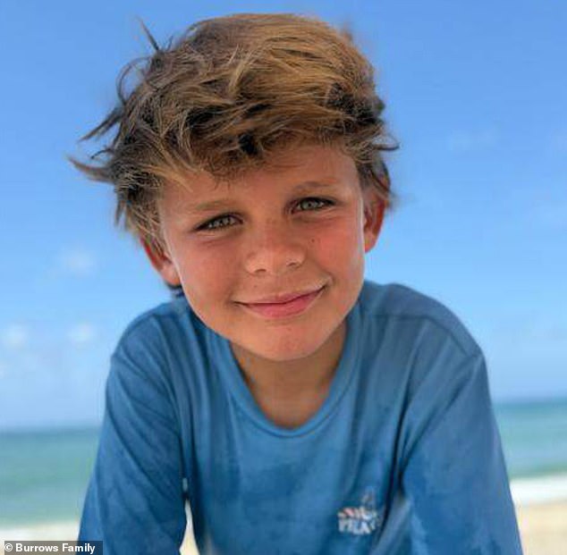 Richard Burrows, 8, miraculously recovered from a severe shark bite while snorkeling with his older sister and father