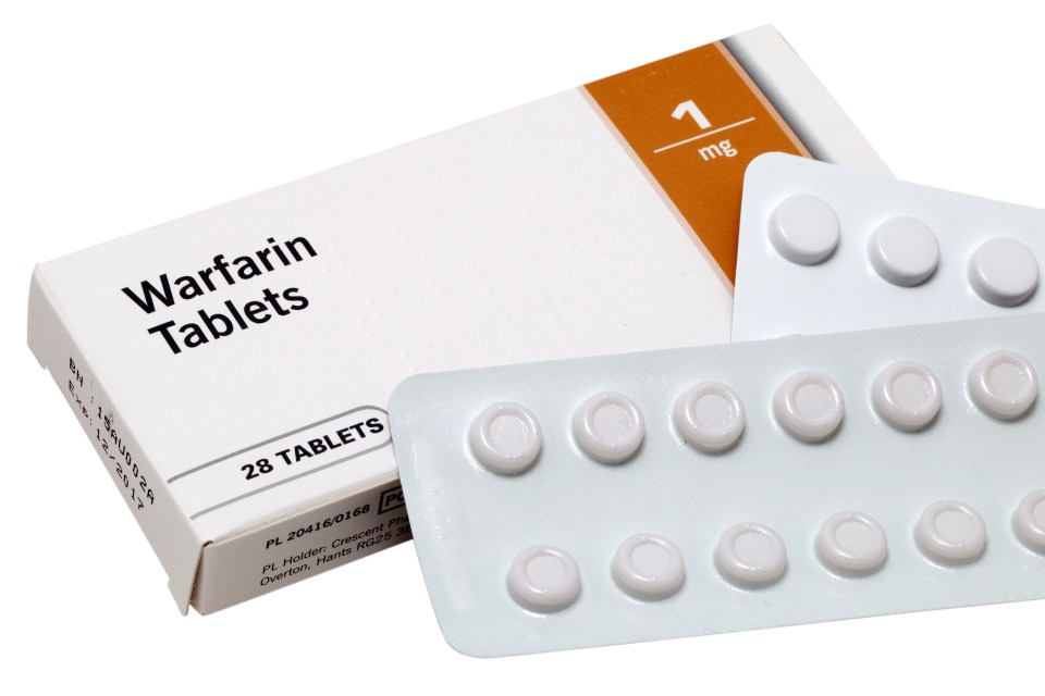 Box of Warfarin 1mg tablets.