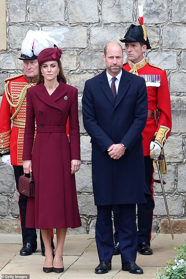Kate standing alongside William at the state visit in Windsor today