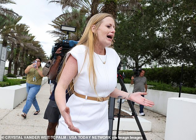 Sarah Ellen Routh appeared distressed as she ran from the courthouse in Florida after the verdict against her father was handed down