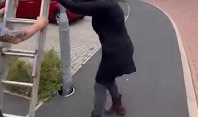 The men, who admitted to the woman they did not live on her estate, turned up on Kiln Crescent in Worcester on September 17 and began hanging Union Jacks and St George's Crosses from numerous lampposts