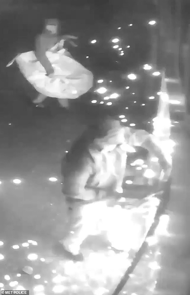 Shocking CCTV shows the masked men cutting through metal shutters, storming inside and ripping valuable stock from counters before fleeing in stolen high-powered cars