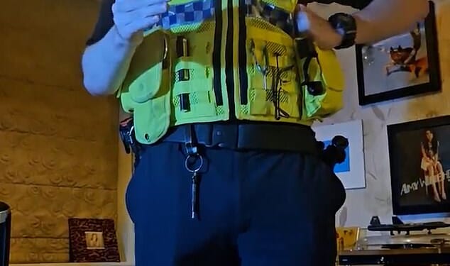 The clip shows two North Yorkshire officers confront Pete and his wife as they claim that their 'hate team' have concluded that 'there are offences there we need to explore'