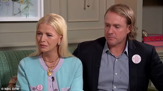 Missy Peck (left) broke down as she shared her grief over losing her daughter, Eloise