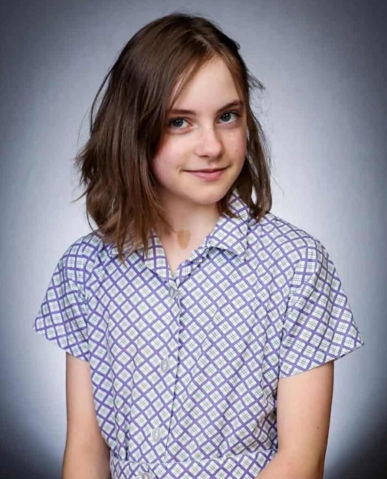 Sienna in her school uniform.