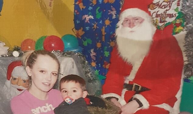 Jodie pictured with Jayden in Christmas 2004. Jodie was raped at the age of 14 by a member of a grooming gang and died in 2022 having never found justice
