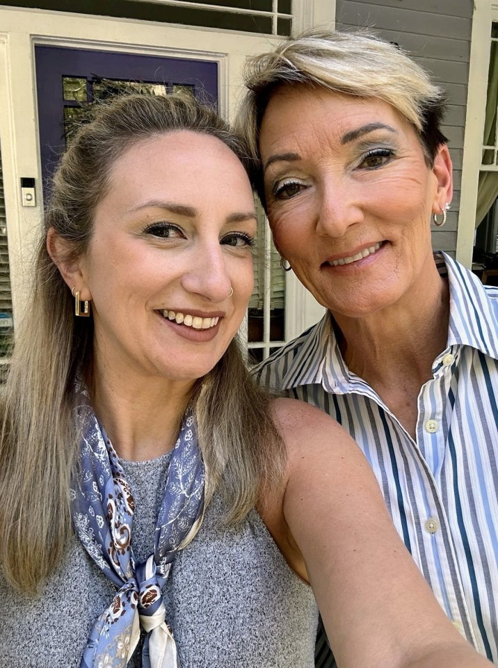Photo of a couple, one woman is 38 and the other is 66.