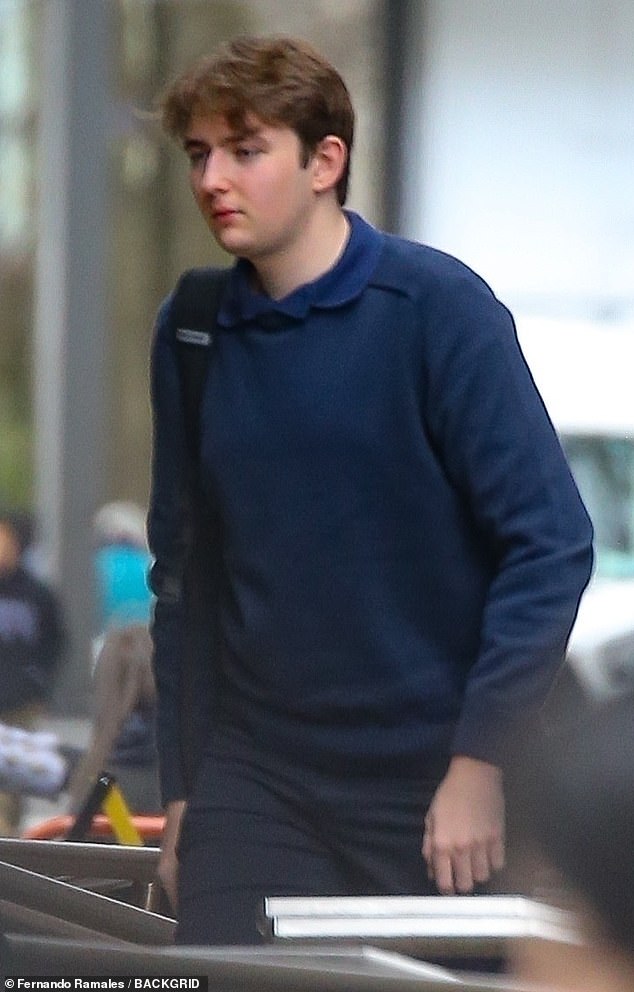 Despite not being seen out with his dad, Barron has been photographed in and around Manhattan (pictured in April)