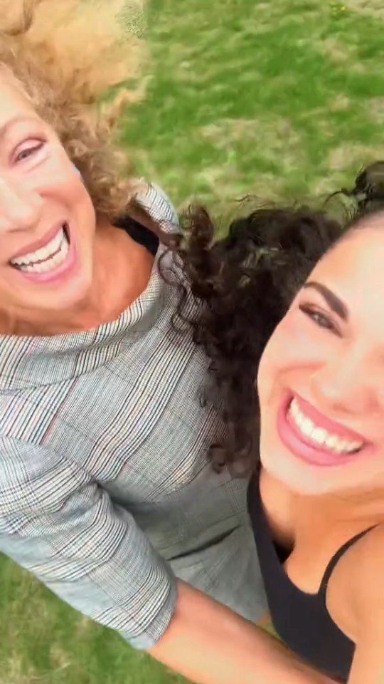 Alex Kingston and her daughter Salome Haertel smiling together.